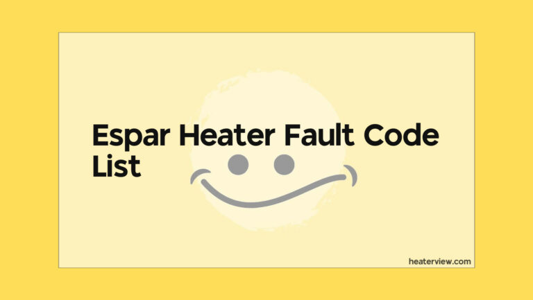 Espar Heater Fault Code List