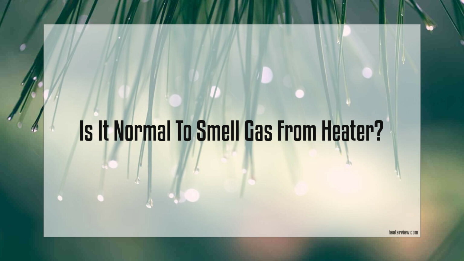 Is It Normal To Smell Gas From Water Heater heaterview.com