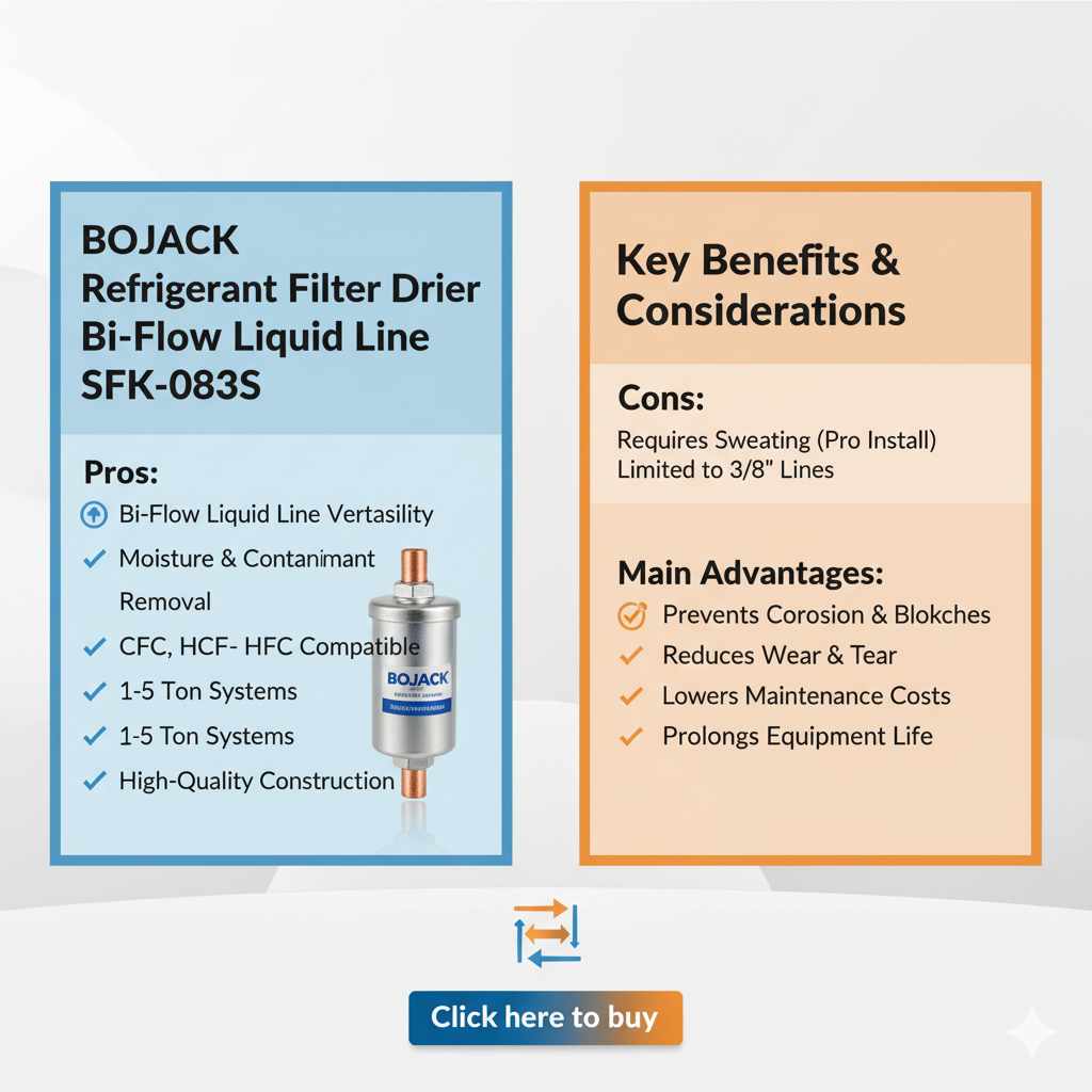 Bojack Refrigerant Filter Drier Bi-flow Liquid Line Sfk-083s
