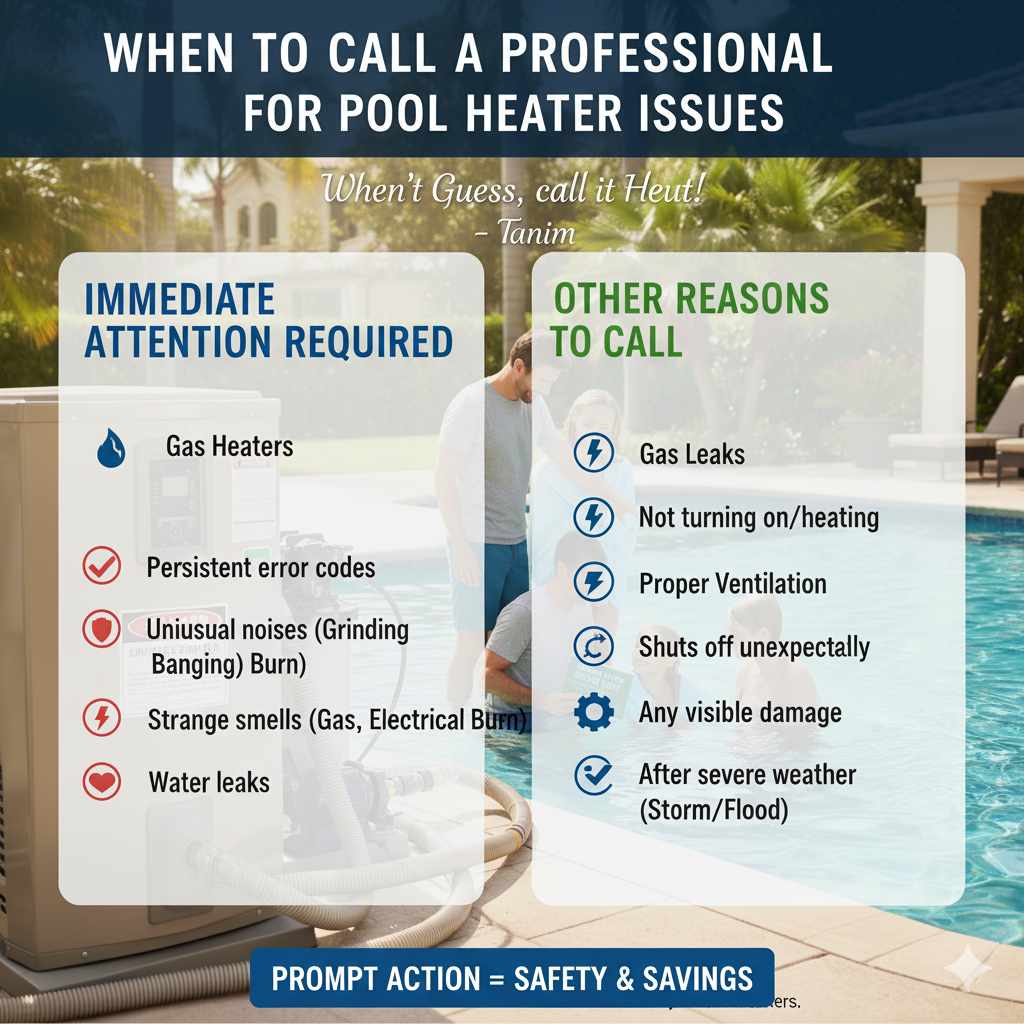 When to Call a Professional for Pool Heater Issues