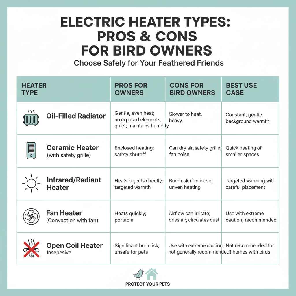 Electric Heater Types - Pros and Cons for Bird Owners