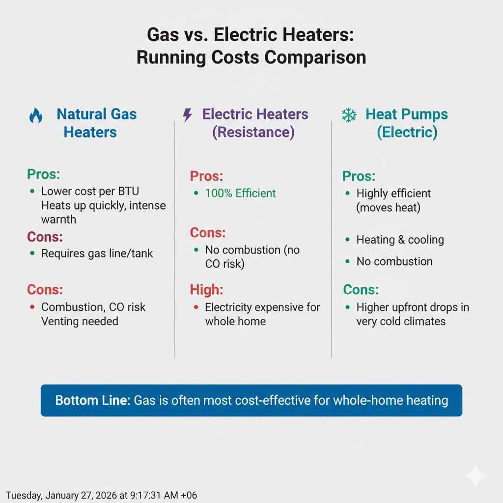 Gas vs. Electric Heaters