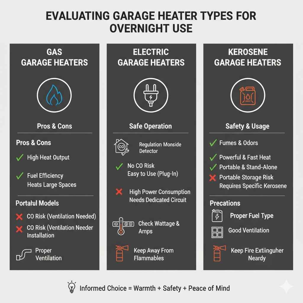 Evaluating Garage Heater Types for Overnight Use