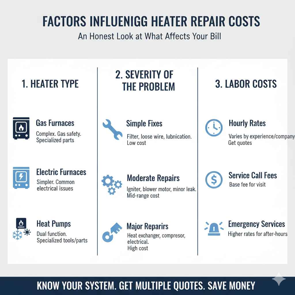 Factors Influencing Heater Repair Costs