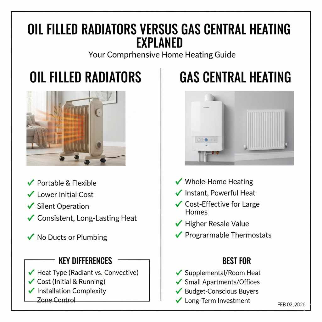 Oil Filled Radiators versus Gas Central Heating Explained