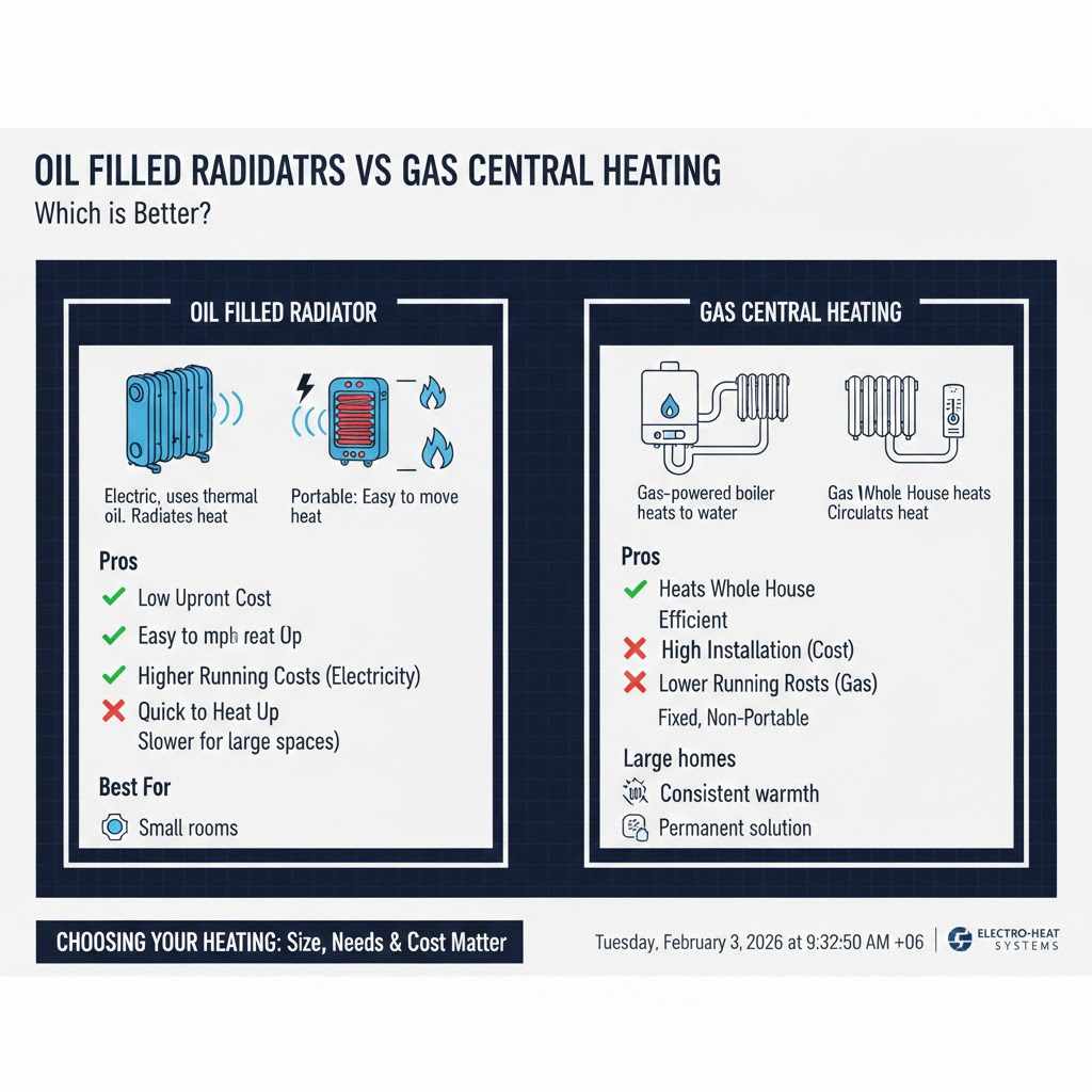 Oil Filled Radiators versus Gas Central Heating