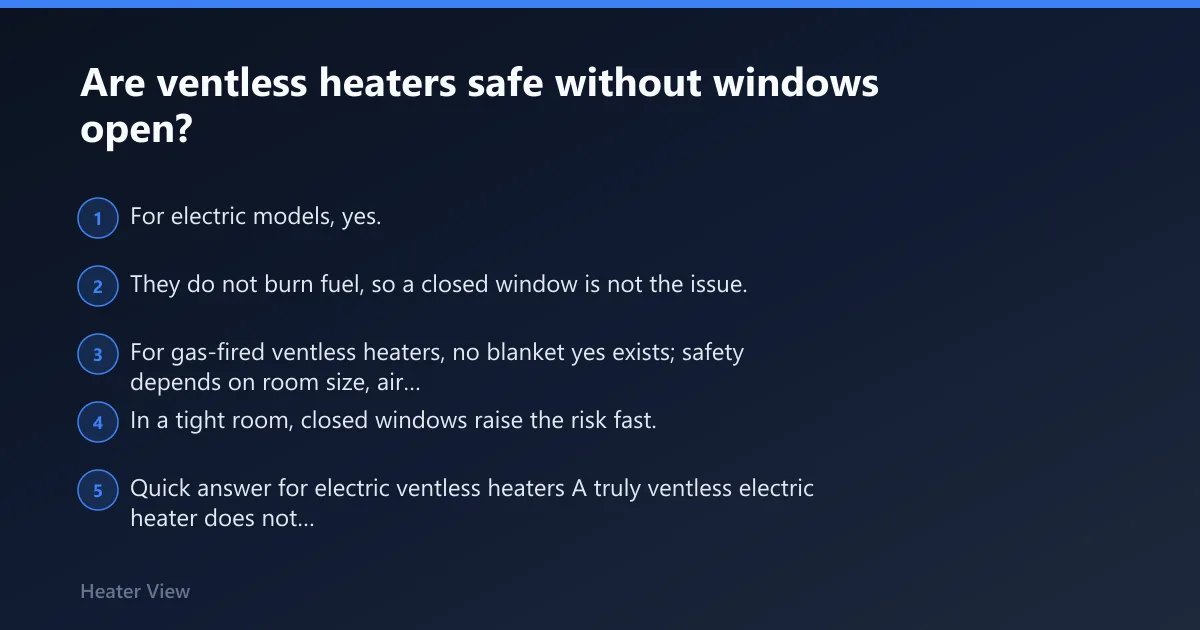 Steps: Are ventless heaters safe without windows open?