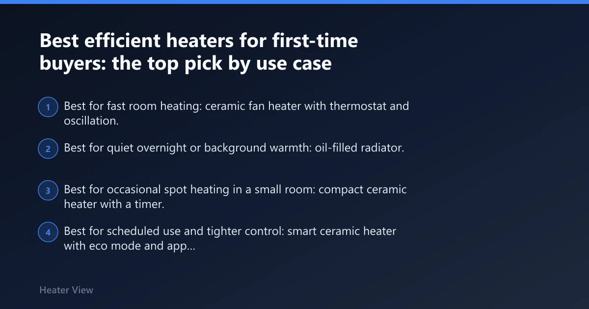 Steps: Best efficient heaters for first-time buyers: the top pick by use case