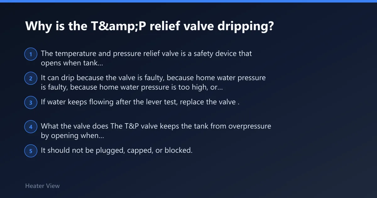 Steps: Why is the T&amp;P relief valve dripping?