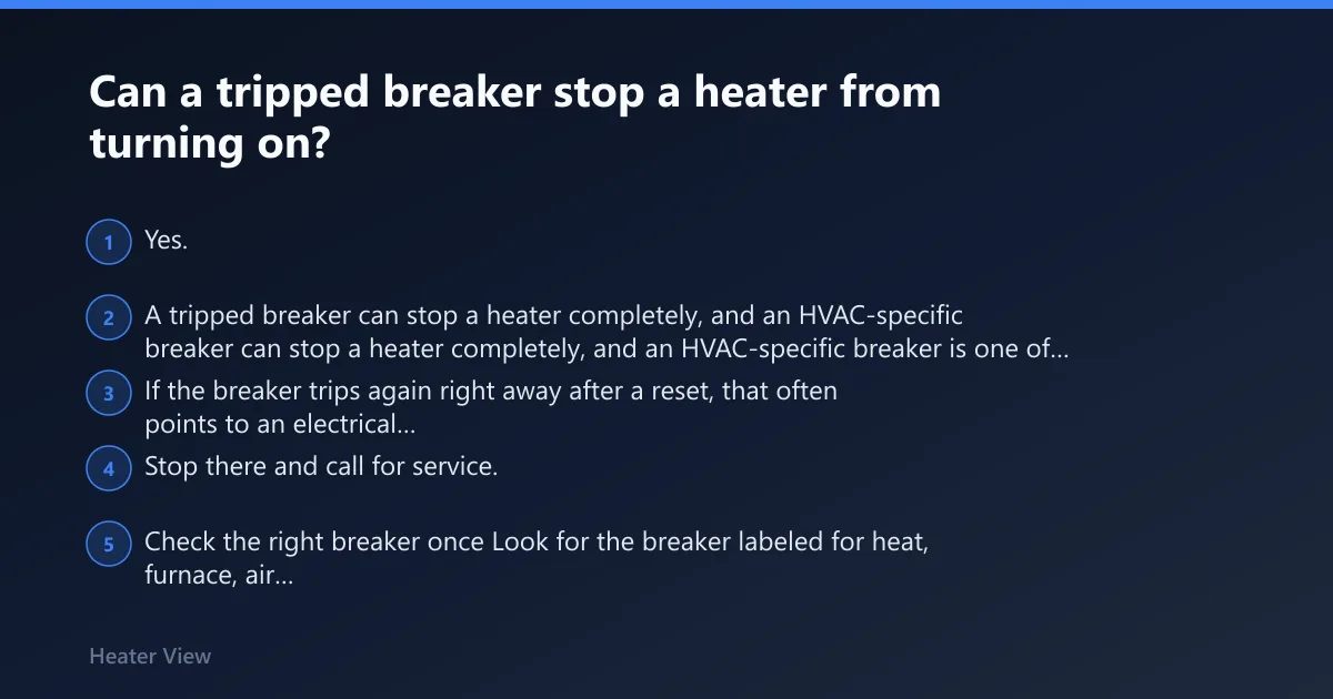 Steps: Can a tripped breaker stop a heater from turning on?