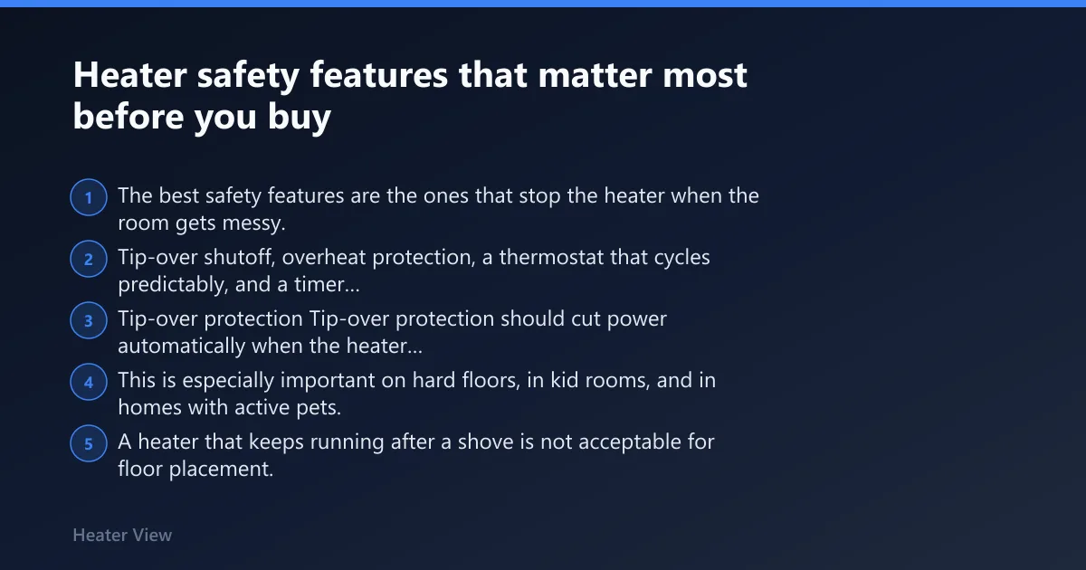 Steps: Heater safety features that matter most before you buy