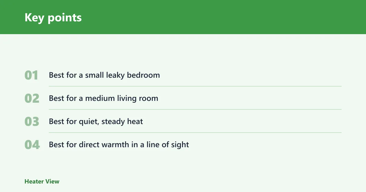 Key points: Best heater for drafty homes