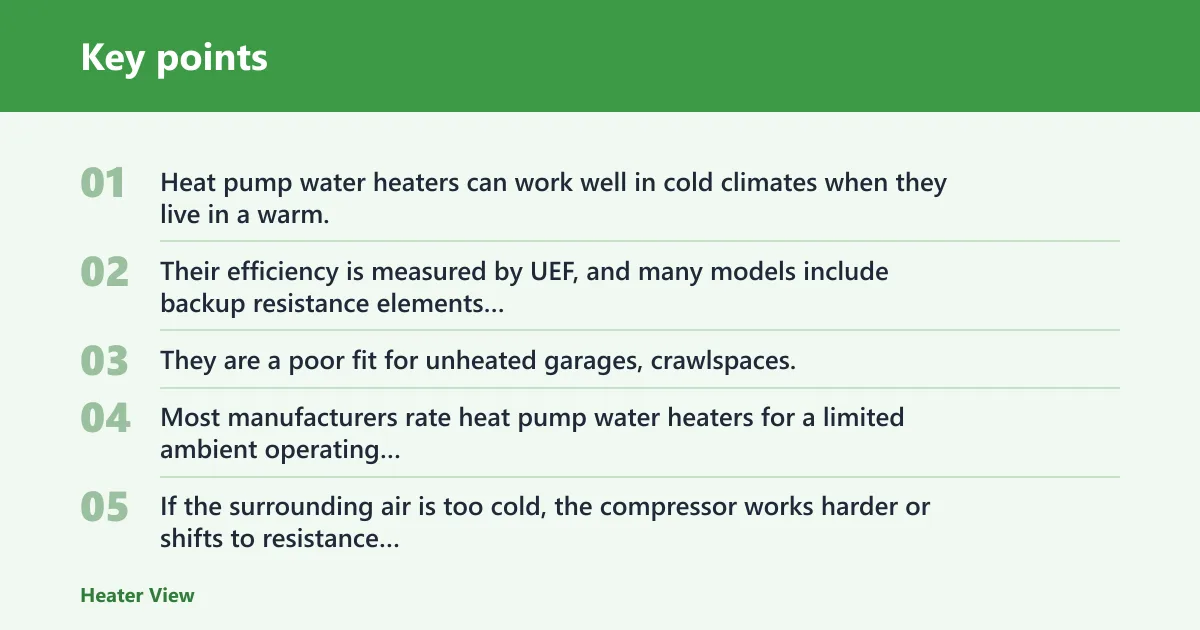 Key points: Which water heater is best in freezing weather?