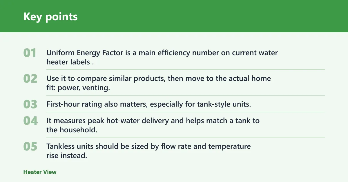 Key points: What matters more than the efficiency rating?