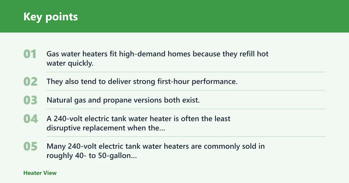 Key points: Which heater type fits a big household?