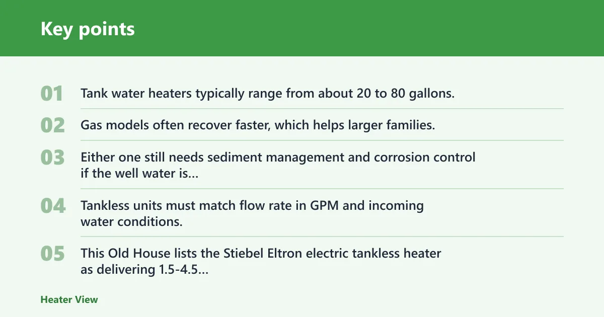Key points: Is gas or electric better on well water?