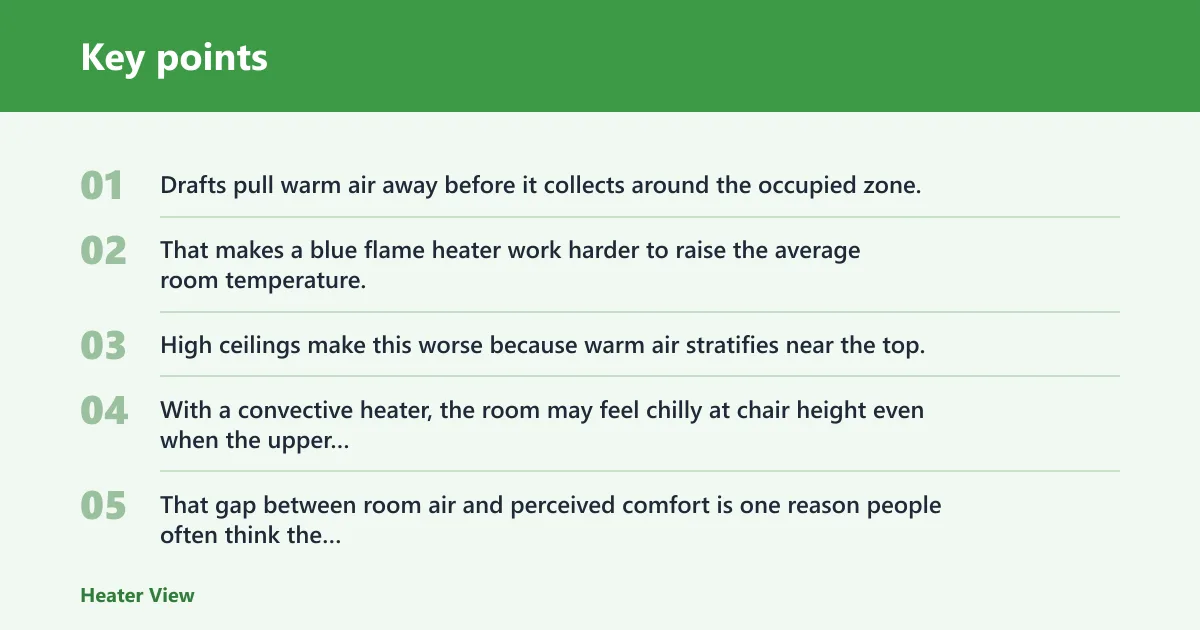 Key points: Which feels warmer in a drafty room?