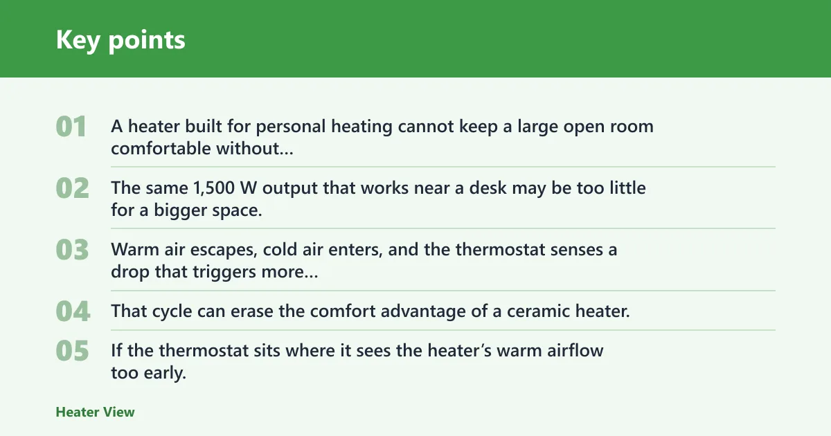 Key points: When do ceramic heaters lose efficiency?