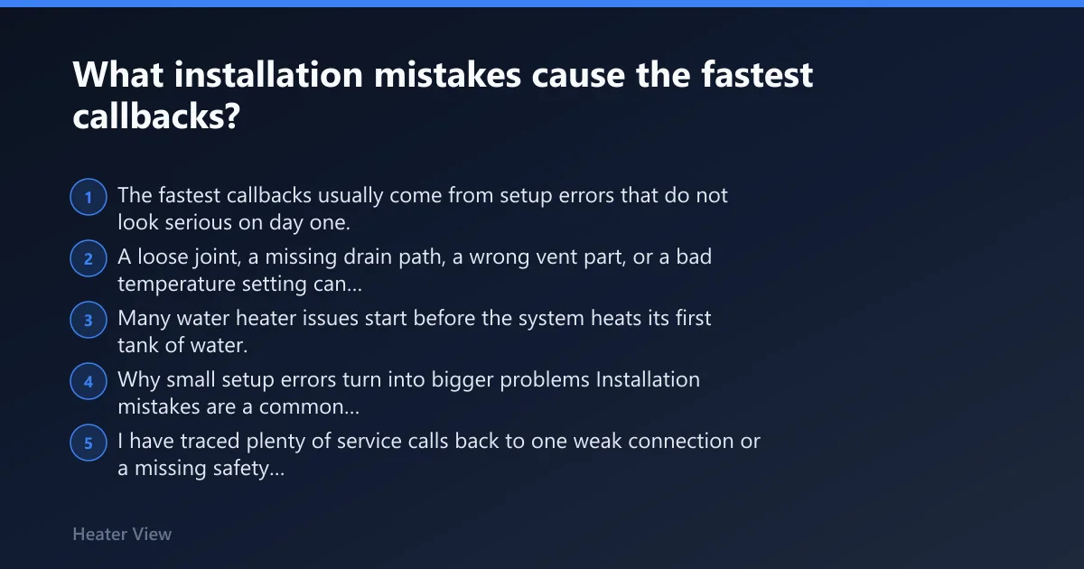 Steps: What installation mistakes cause the fastest callbacks?