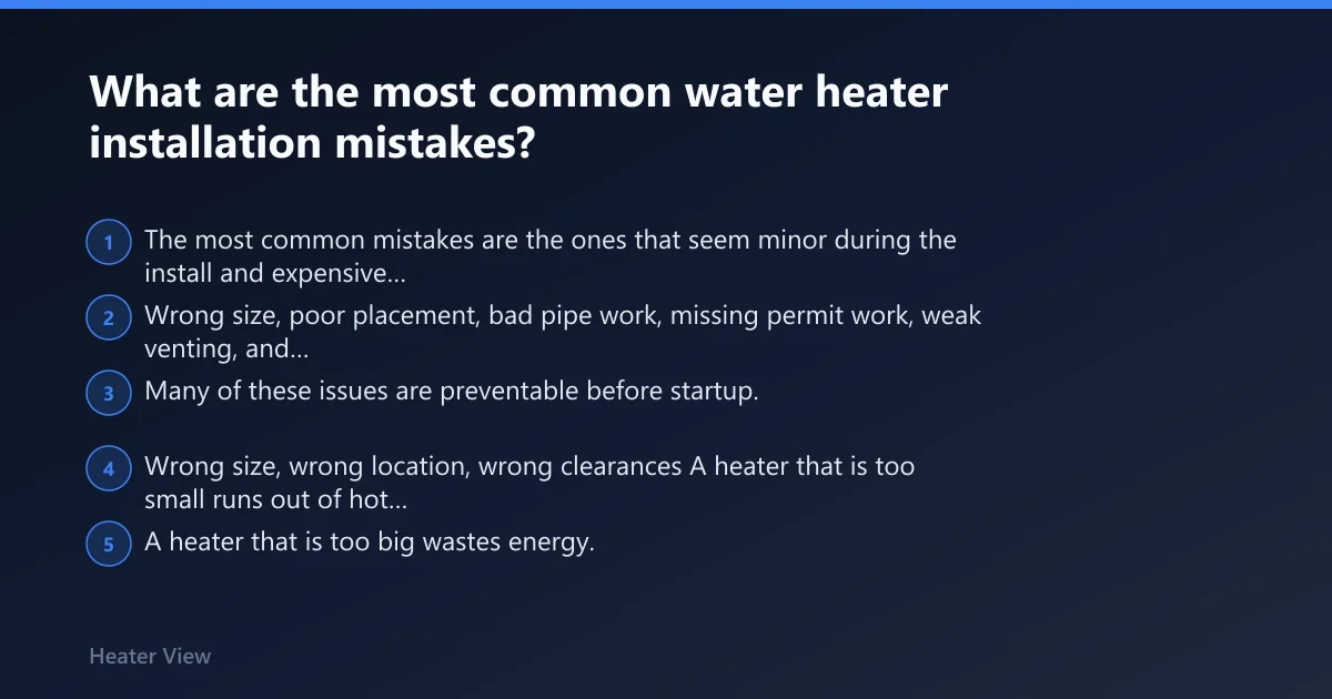 Steps: What are the most common water heater installation mistakes?