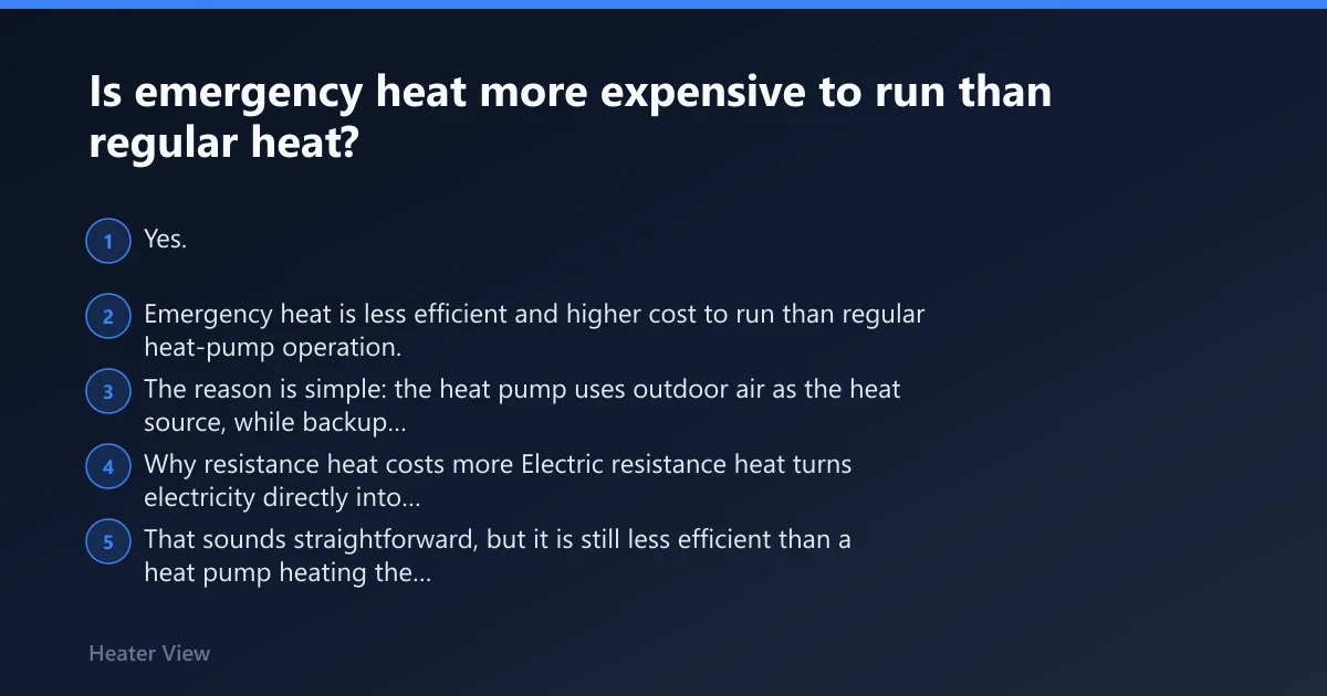 Steps: Is emergency heat more expensive to run than regular heat?