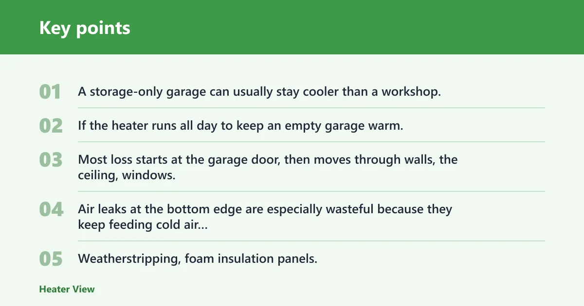 Key points: What makes a garage heater cost too much?