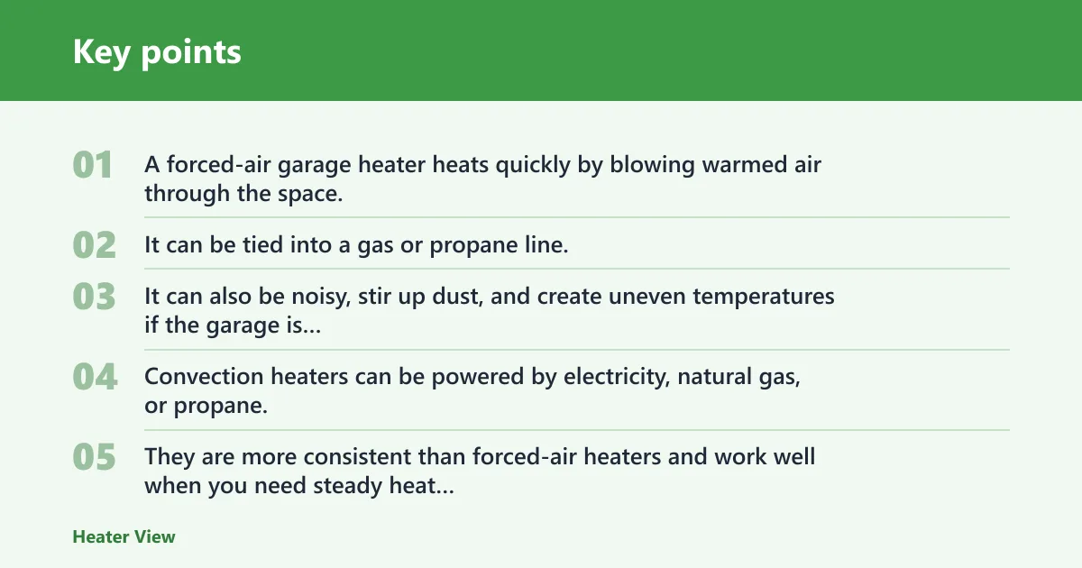 Key points: Which heater type wastes the least energy?