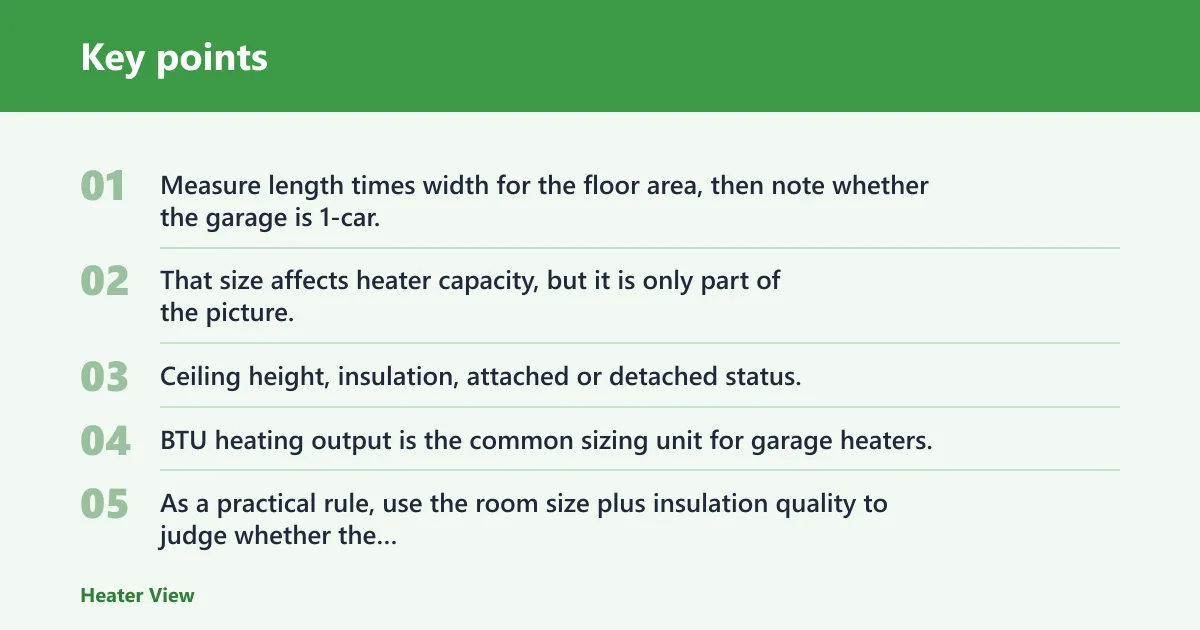 Key points: How should you size a garage heater?
