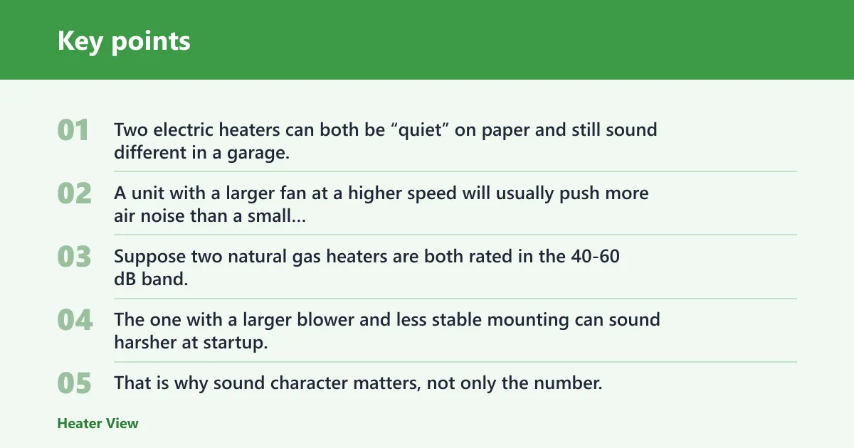Key points: How loud is a garage heater by type?