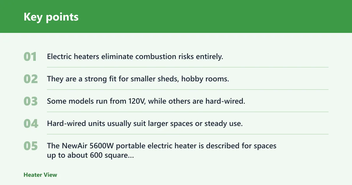 Key points: Which heater type fits your space?