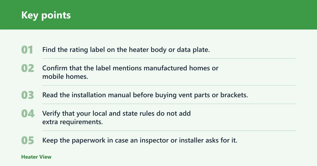 Key points: Are heaters safe in mobile homes?