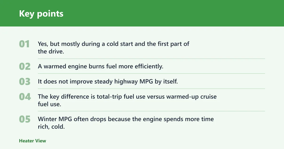 Key points: Do block heaters improve fuel economy?