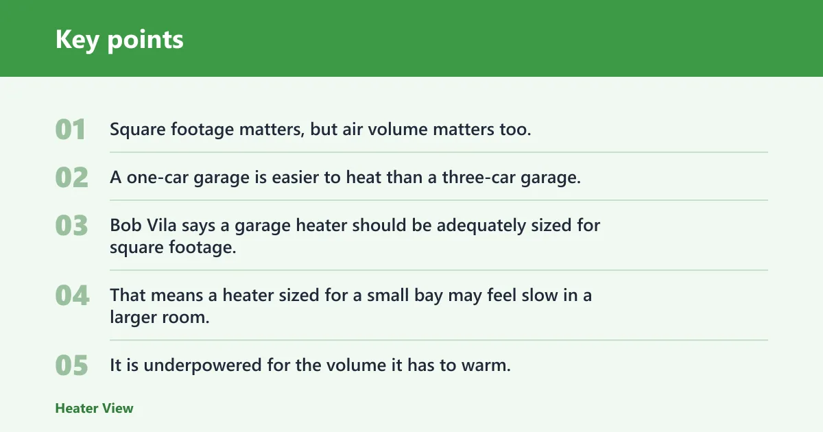 Key points: Why does a garage heater take so long?