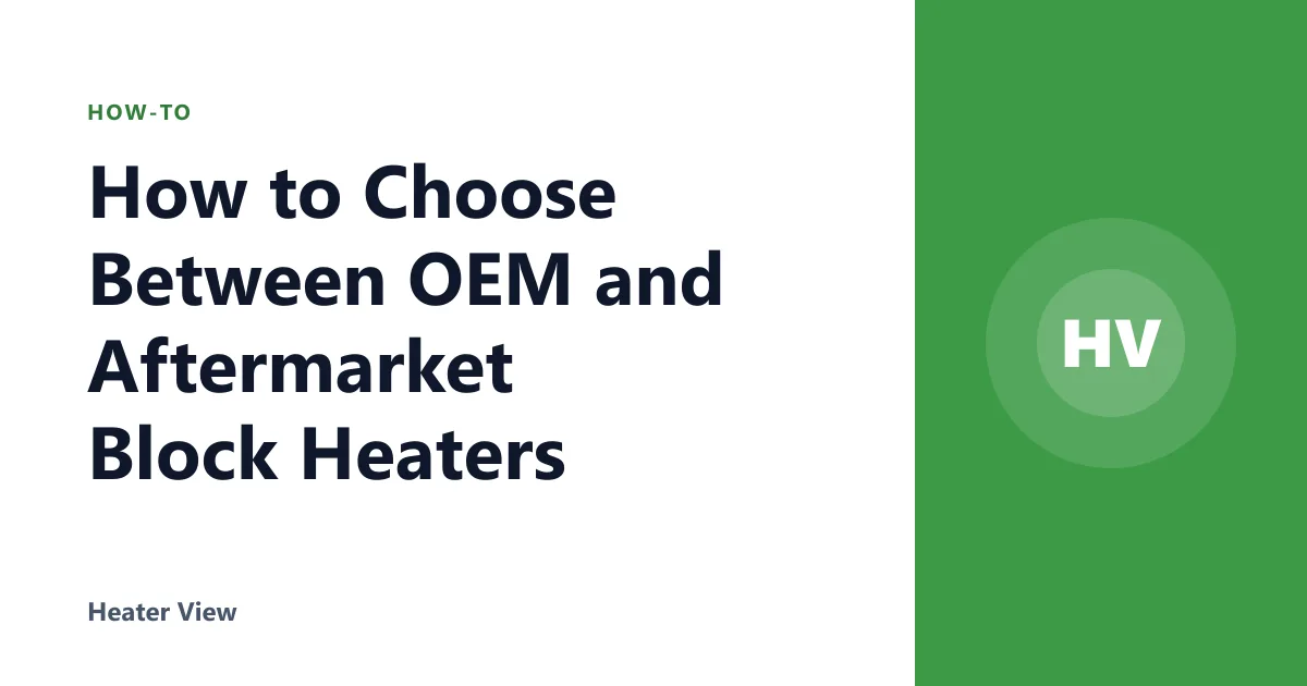 How to Choose Between OEM and Aftermarket Block Heaters
