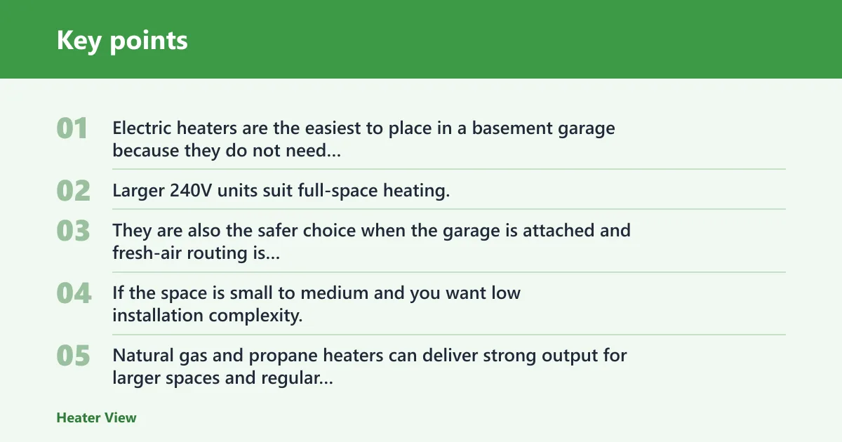 Key points: Electric, gas, radiant, or fan-forced?