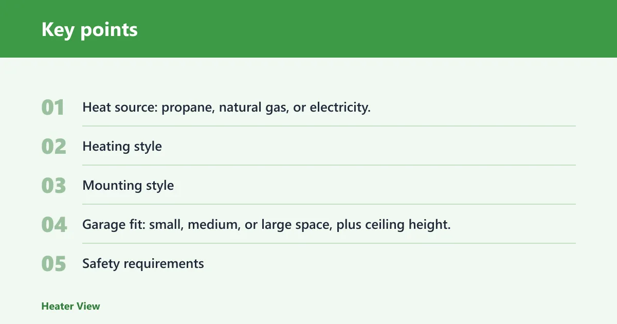 Key points: Garage heater brands: what matters most