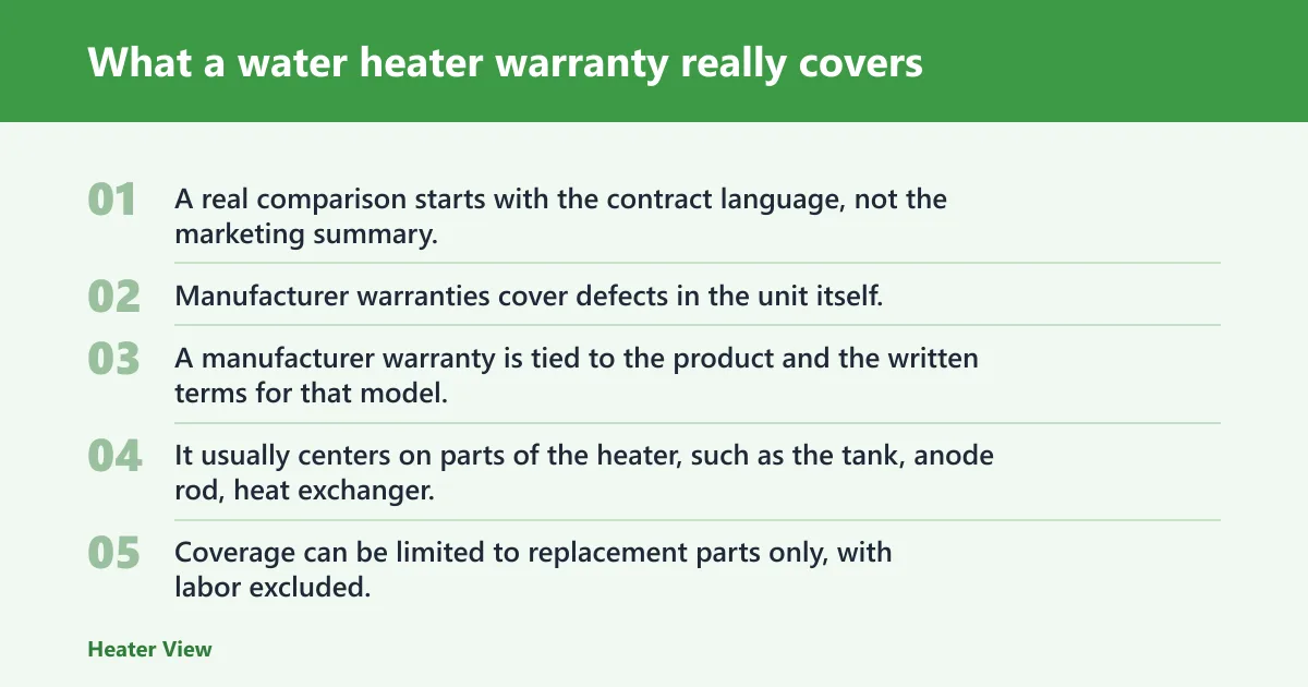 Steps: What a water heater warranty really covers