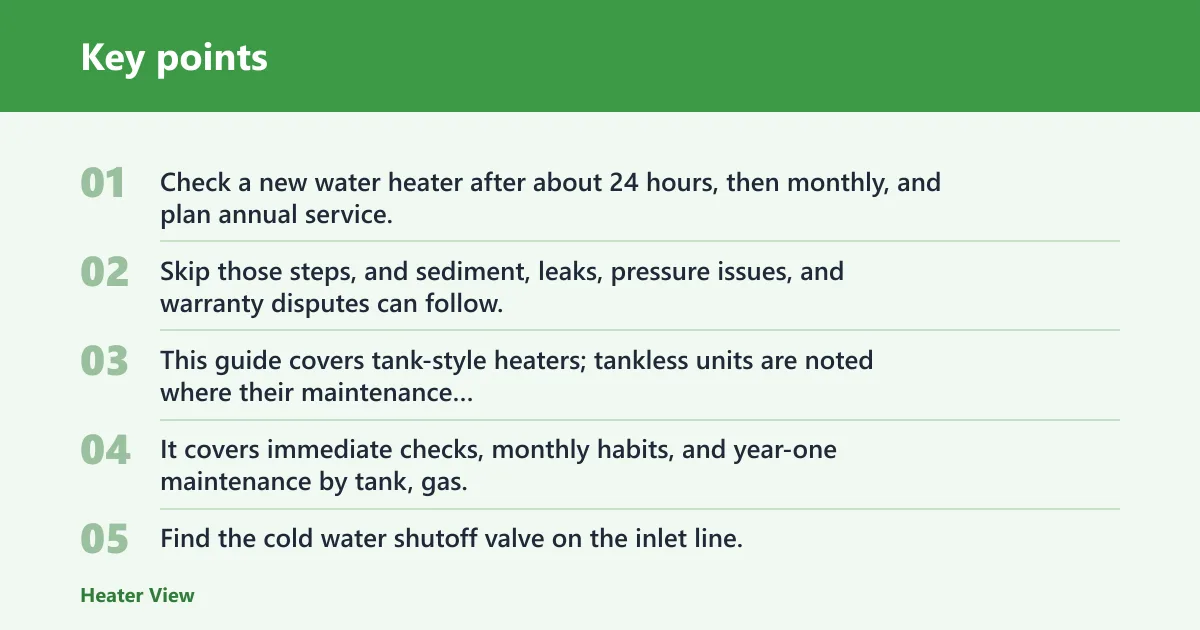 Key points: How do you maintain a water heater after installation?