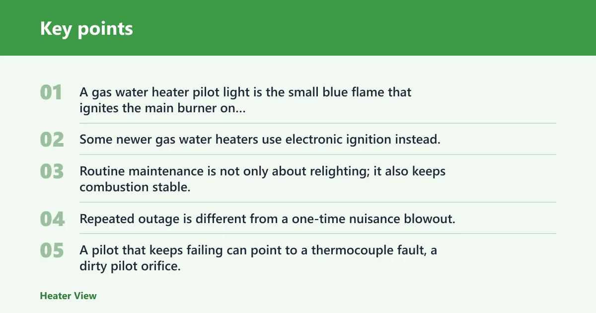 Key points: Why pilot light maintenance matters