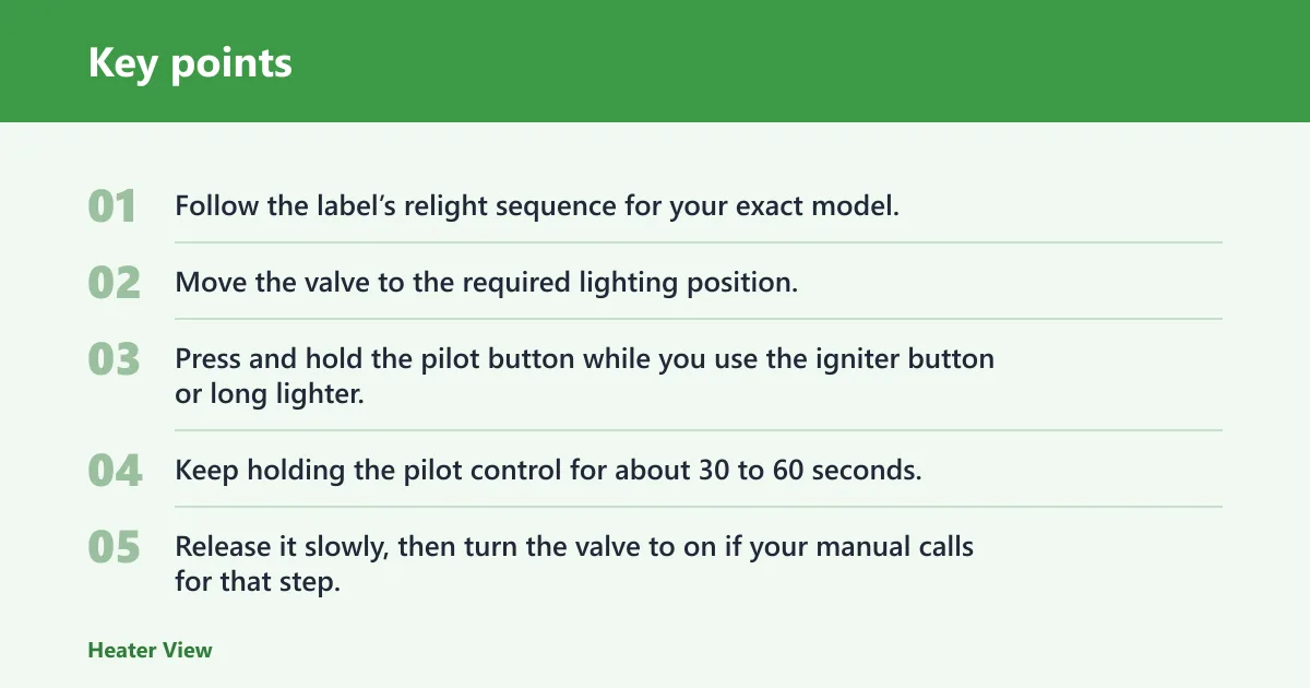 Key points: How do you relight a water heater pilot?