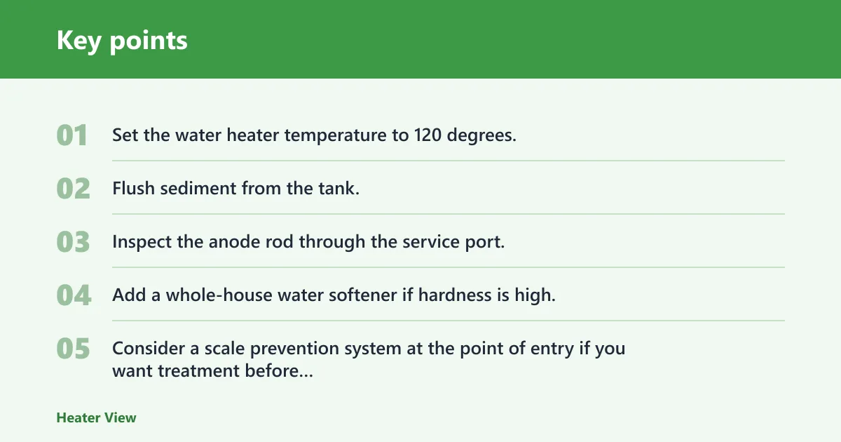 Key points: How do you protect a water heater from scale and corrosion?