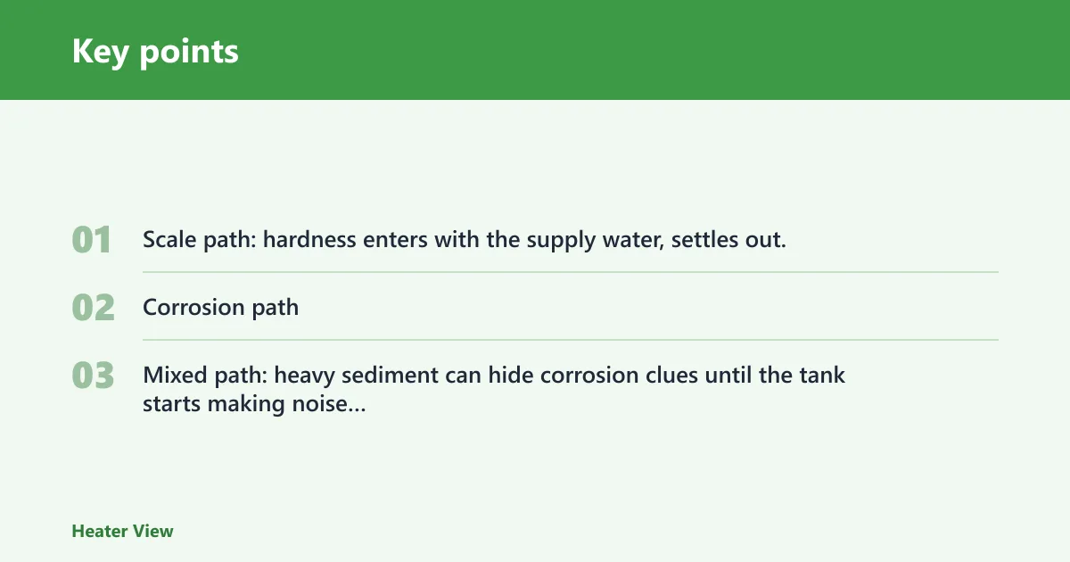 Key points: What causes scale buildup and rust inside a water heater?