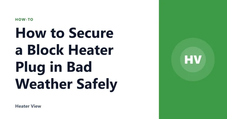 How to Secure a Block Heater Plug in Bad Weather Safely