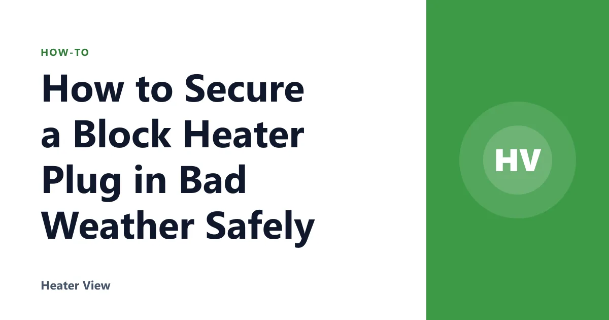 How to Secure a Block Heater Plug in Bad Weather Safely
