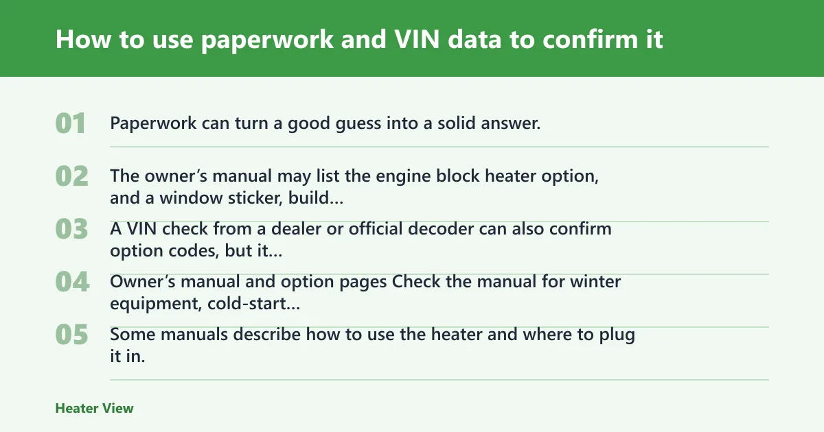 Steps: How to use paperwork and VIN data to confirm it