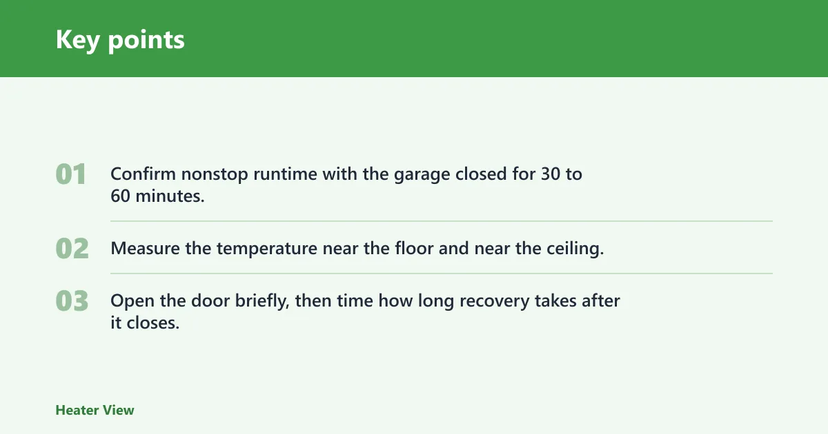 Key points: How do I know if my garage heater is undersized?