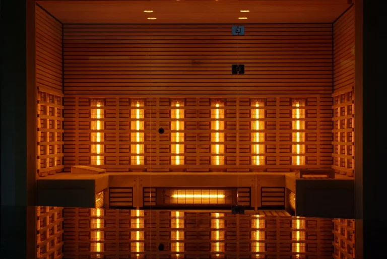 Infrared ceiling heater warming the occupied zone in a high-ceiling room