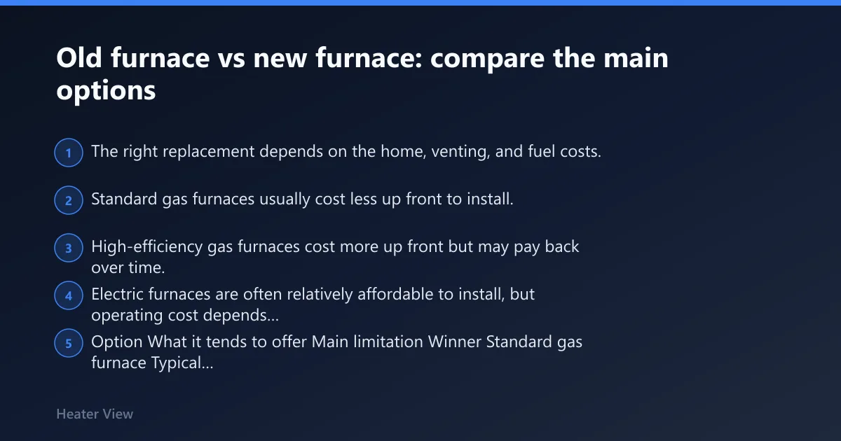 Steps: Old furnace vs new furnace: compare the main options