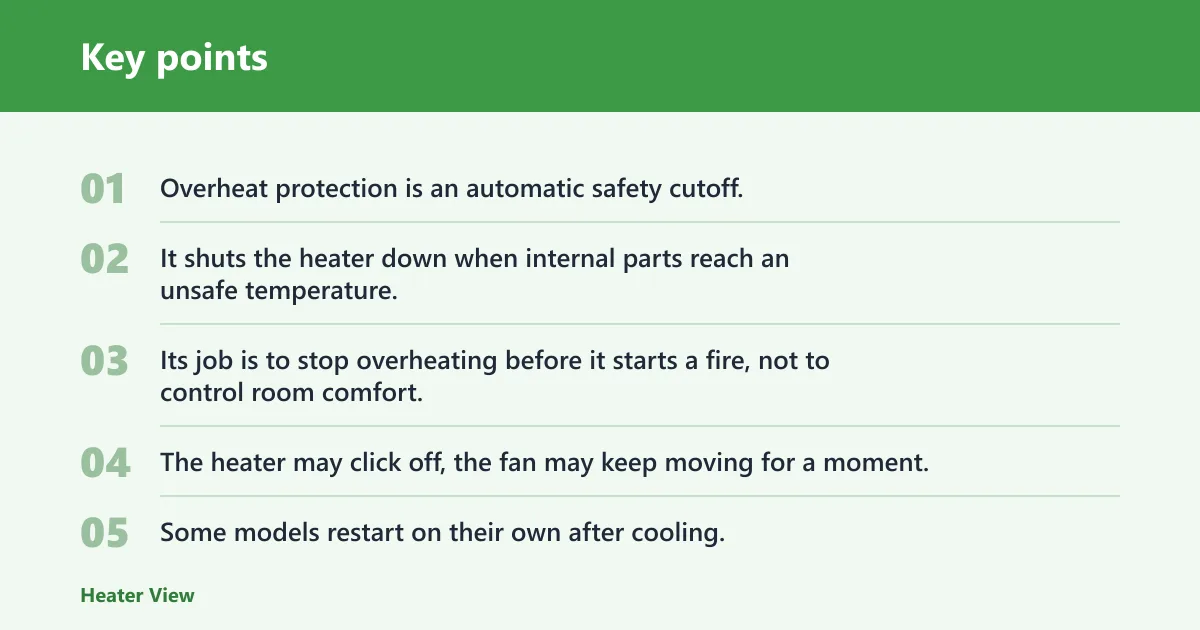Key points: What overheat protection does