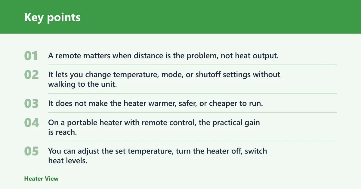 Key points: Remote control or not?